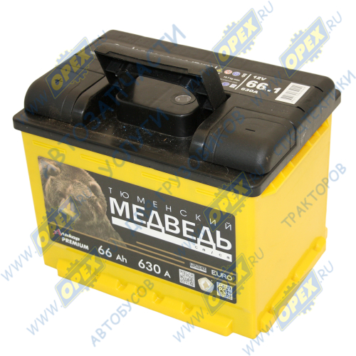 4607175 659949 Аккумулятор (АКБ) прямая полярность 66 а/ч 242х175х190; 630А Тюменский медведь